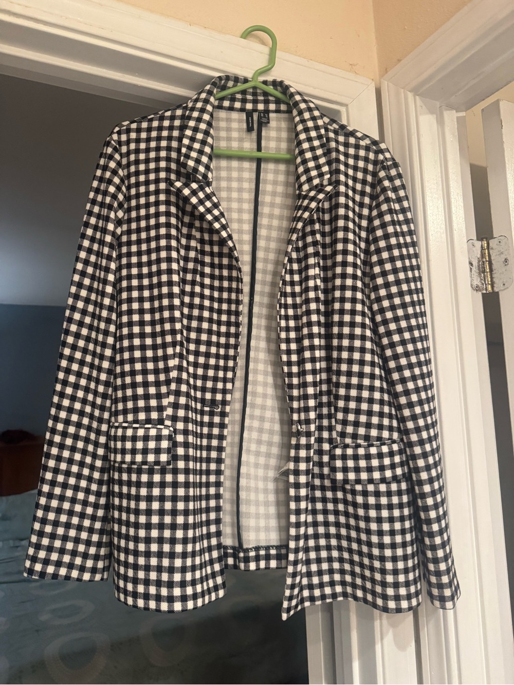 Vero Moda Black and White Gingham Blazer